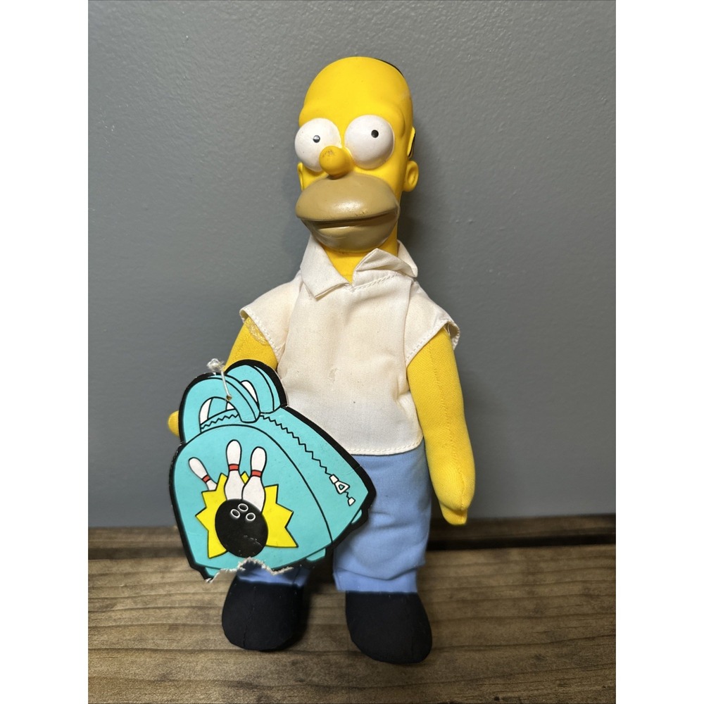 Vintage 1990 The Simpsons Homer Simpson Stuffed Animal Plush Doll Toy Yellow